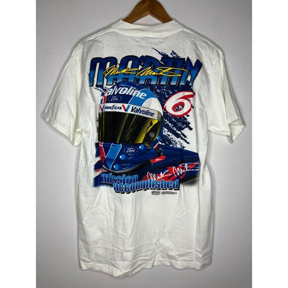 Vintage 90's Mark Martin Racing Graphic T-Shirt Men's Large Double Sided - Picture 4 of 8